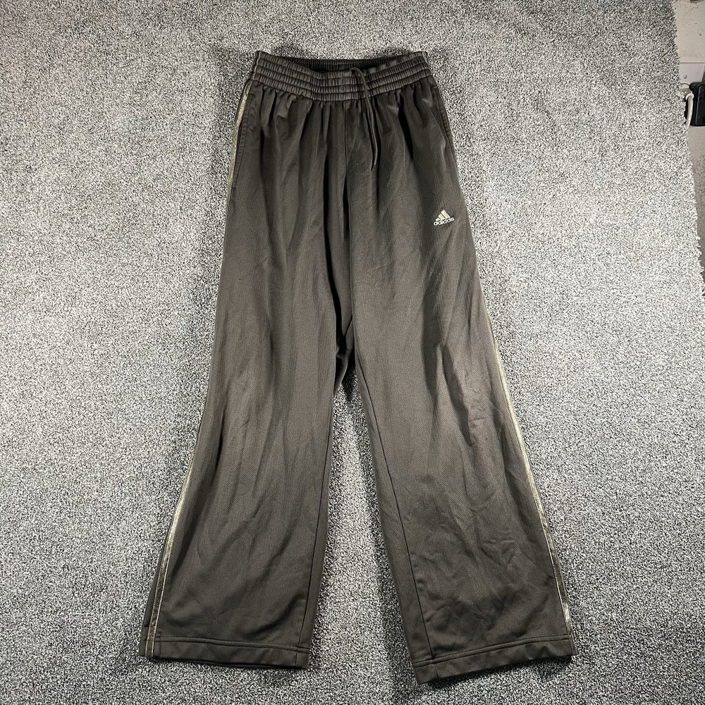 Adidas Men's Three Stripe Track Pants Gray Athletic Jogger Sweatpants Size S